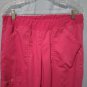 Cherokee Womans Sz Medium Pink Pull-on Elastic Waist Scrub Pants 5 Pocket Cargo