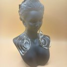 Silver Tone Swirl Long Dangle Earrings