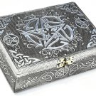 Pentagram Tarot Treasure Box Silver 5" x 7"