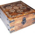 Large Sacred Wood 7 Chakra Box 7.5 x 7.5