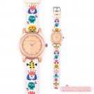 Wooden watch unisex unique | Maple & Mexican Skull Candy Canvas Strap