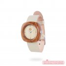 White Dial Teak Wood Watch