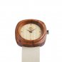 White Dial Teak Wood Watch