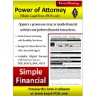 Simple Financial Power of Attorney - Form & Instructions ( Legal Kit )