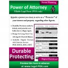 Durable Protecting Power of Attorney - Legal Kit - POA Only - Ebook ( PDF )