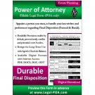 Durable Power of Attorney for Final Disposition - Legal Kit - POA Only - Ebook ( PDF )
