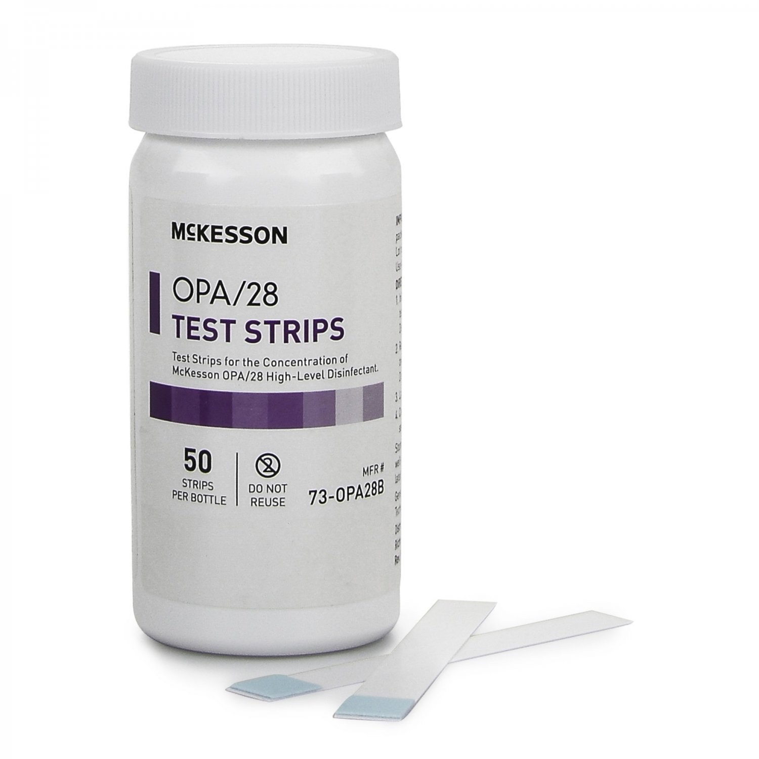 OPA Concentration Indicator McKesson OPA/28 Pad 50 Test Strips Bottle Single Use | 73-OPA28B