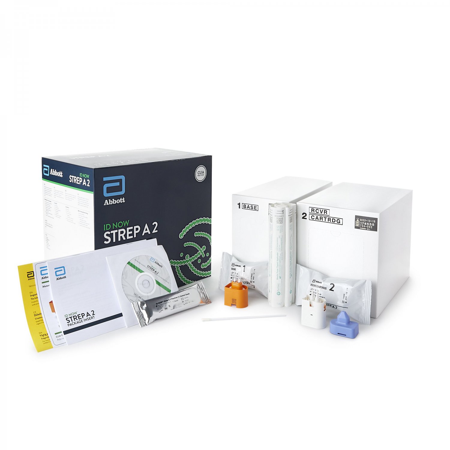 Respiratory Test Kit ID NOWâ�¢ Strep A 2.0 Molecular Diagnostic 24 Tests CLIA Waived