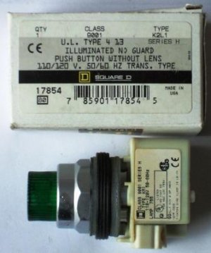 (1) Square D illuminated push button, 9001K2L1