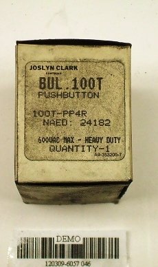 Joslyn Clark 100T-PP4R push button  NIB