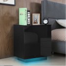 Modern Luxury LED Light Nightstand w/2 Drawers