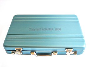 BUSINESS CARD HOLDER / CARD CASE / METAL WALLET - BRIEFCASE DESIGN SKY BLUE / BLUE ECBCH-A1006