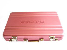 METAL CARD HOLDER / ID HOLDER / KEY CASE - BRIEFCASE DESIGN LIGHT PINK ECBCH-A1004
