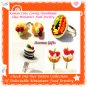 FOOD JEWELRY - HANDCRAFTED MINIATURE CAKE SLICE ON PLATE PENDANT RING ECMFJ-RG1020