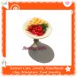 FOOD JEWELLERY - HANDCRAFTED CHERRY WAFFLE PIE ON PLATE PENDANT RING ECMFJ-RG1019