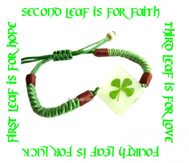 GLOW IN THE DARK FOUR LEAF CLOVER BRACELET ECFLC-NB5005
