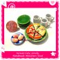 PIZZA TIME SET - HANDMADE POLYMER CLAY FOOD FOR DOLLS HOUSE OR MINIATURISTS ECDMF-BK4001