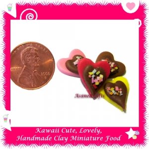 CHOCOLATE VALENTINE HEARTS SET - HANDCRAFTED FOOD FOR MINIATURISTS (ECDMF-CC4003)