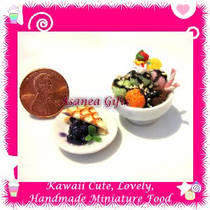 ICE CREAM & PIE SET - HANDMADE DOLLHOUSE MINIATURE FOOD FOR COLLECTORS ECDMF-IC1001