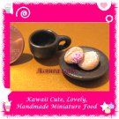 MINIATURE DONUT PLATE SET - HANDMADE POLYMER CLAY FOOD FOR DOLLS HOUSE OR MINIATURISTS ECDMF-BK1006