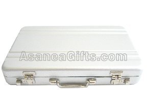WHOLESALE DISCOUNT - BUSINESS CARD CASE / CREDIT CARD HOLDER - BRIEFCASE DESIGN SILVER (100 PCS)