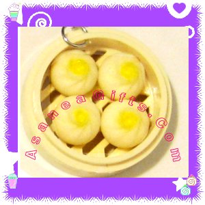 FOOD JEWELRY - CHINESE DIM SUM YELLOW CUSTARD BUN PENDANT CHARM WITH FREE SHIPPING