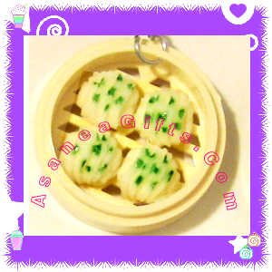 FOOD JEWELRY - CHINESE DIM SUM GREEN SCALLION VEGGIE BUN PENDANT CHARM WITH FREE SHIPPING