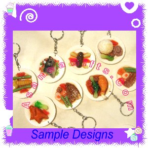 FOOD JEWELRY - CHINESE RICE PLATE PENDANT CHARM WITH FREE SHIPPING