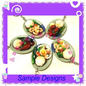 KAWAII CUTE FOOD JEWELRY - CHINESE RICE PLATE PENDANT KEY CHAIN KEYCHAIN WITH FREE SHIPPING
