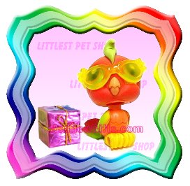 LITTLEST PET SHOP AROUND THE WORLD SERIES LOOSE FIGURE - TROPICAL ORANGE PARROT PARAKEET BIRD #394