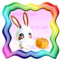 LITTLEST PET SHOP LOOSE FIGURE - HALLOWEEN GHOULISH GHOST BUNNY # 435 FREE MINI PUMPKIN ! BRAND NEW