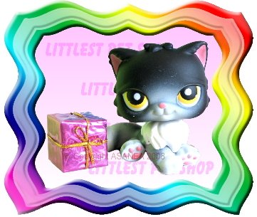 LITTLEST PET SHOP LOOSE FIGURE - HALLOWEEN BLACK CAT # 434 FREE MINI TOY GIFT ! BRAND NEW