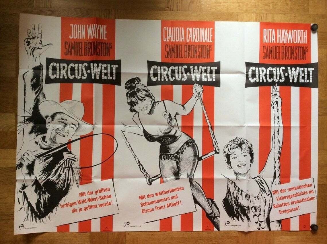 Circus World, John Wayne, Rita Hayworth, Claudia Cardinale, Movie Poster