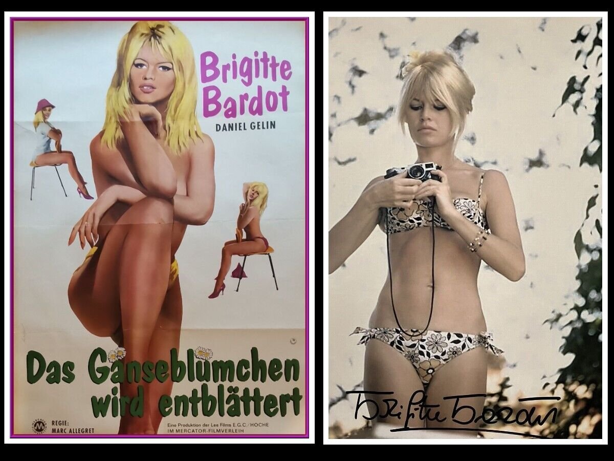 Plucking the Daisy, Movie Poster 1962, Brigitte Bardot Handsigned Autograph