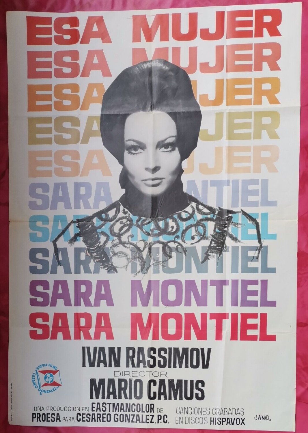 Esa mujer, Sara Montiel, Original Spain Movie Theatre Poster 1969