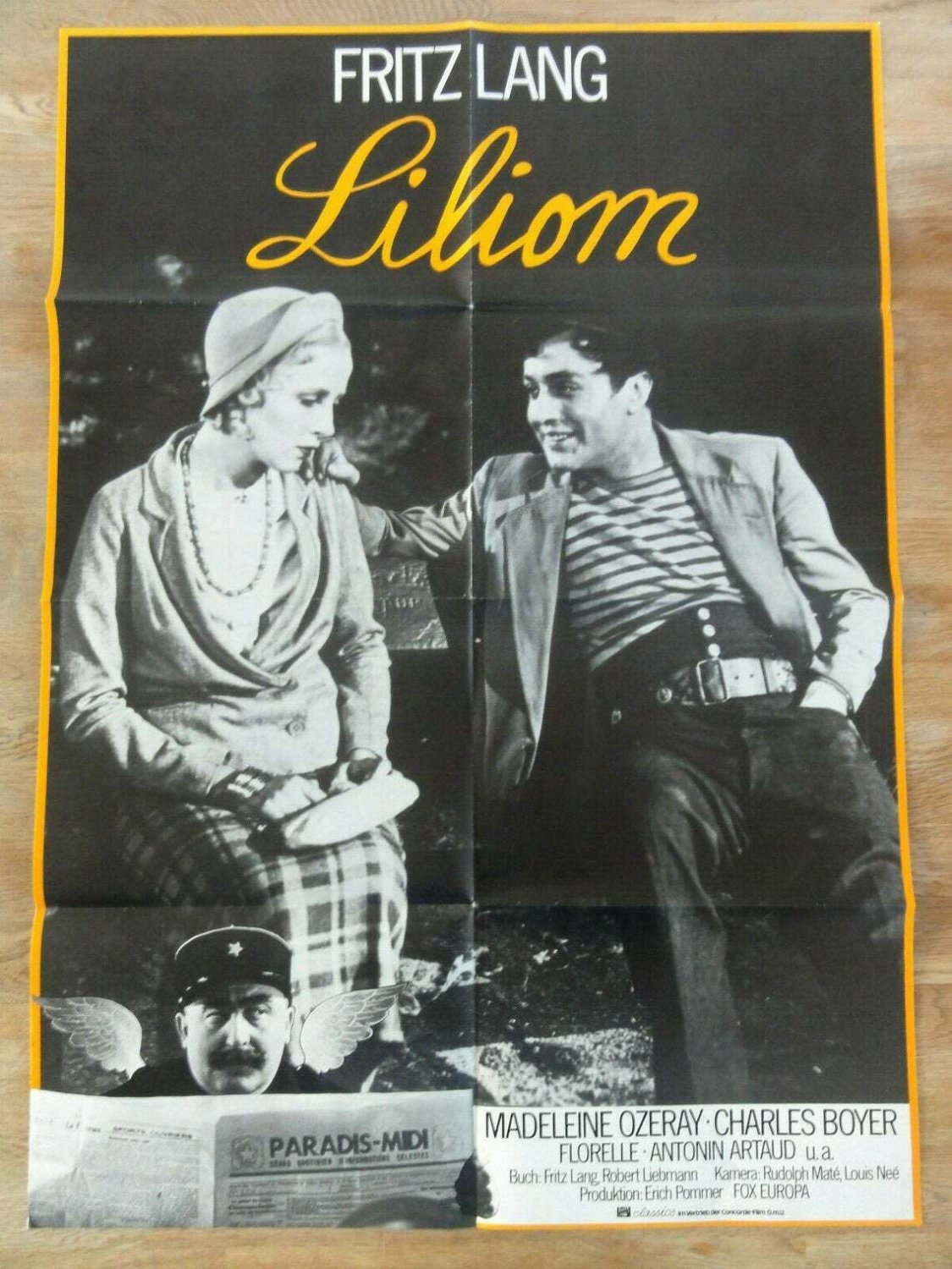 Liliom, Charles Boyer, Madeleine Ozeray, Fritz Lang, Cinema Poster, rr 1973