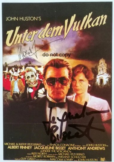 Jacqueline Bisset and Albert Finney signed Autograph on Cinema Card Under the Volcano
