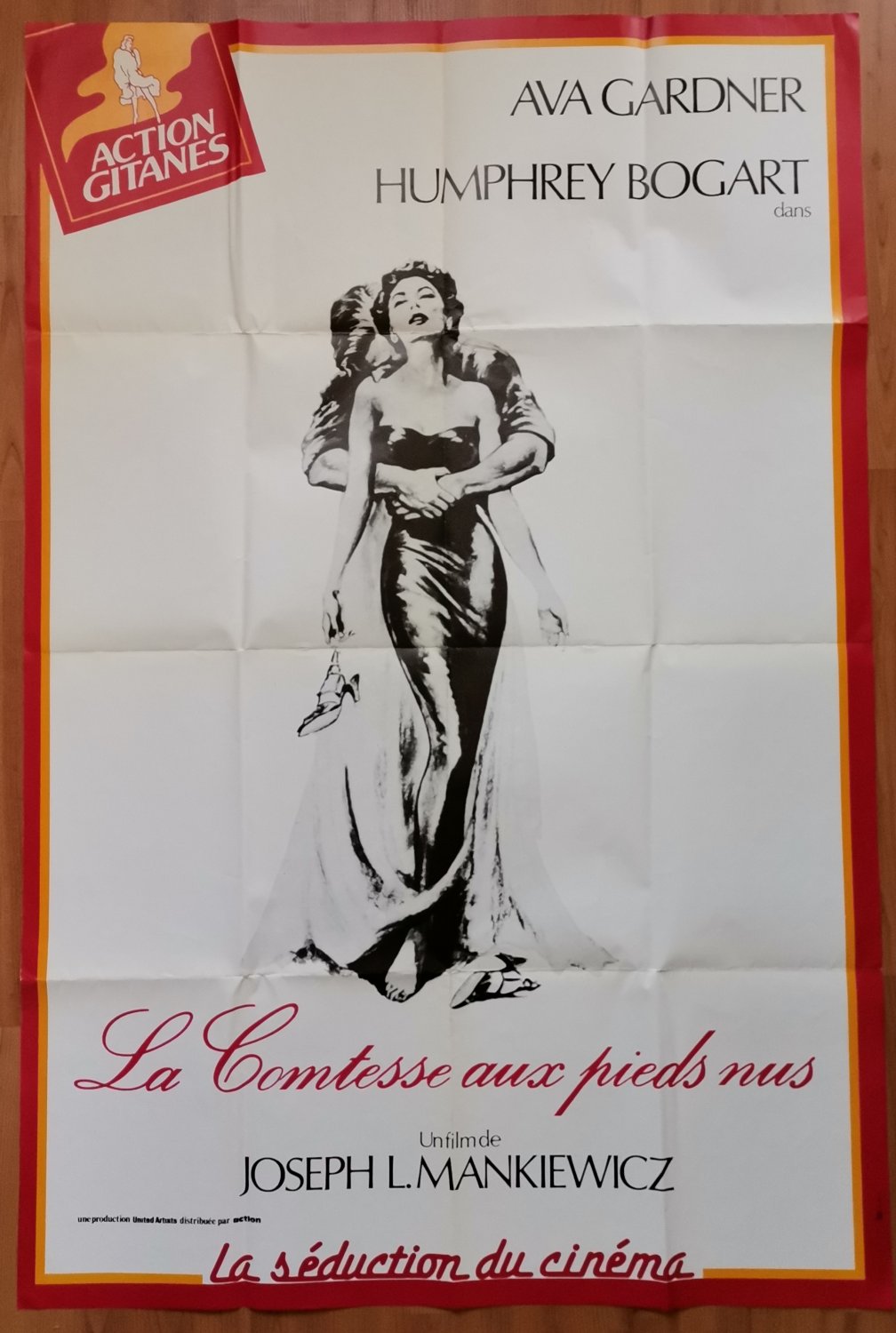 The Barefoot Contessa, Ava Gardner, Humphrey Bogart, French Cinema Poster RR 1970s