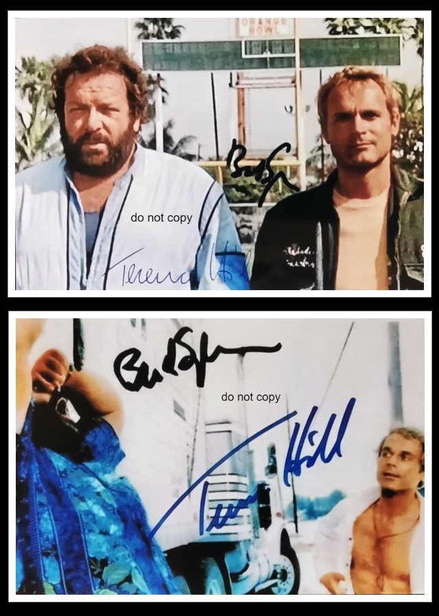 Bud Spencer, Terence Hill, Reprint Autograph Photo, Lot of 2