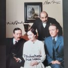 Poirot, Hugh Fraser, Philip Jackson and Pauline Moran, Photo multi signed, Original Autograph