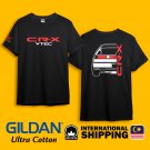 Honda CR-X VTEC REAR JDM Car Gildan Ultra Black Heavy Cotton T-shirt Size S-3XL
