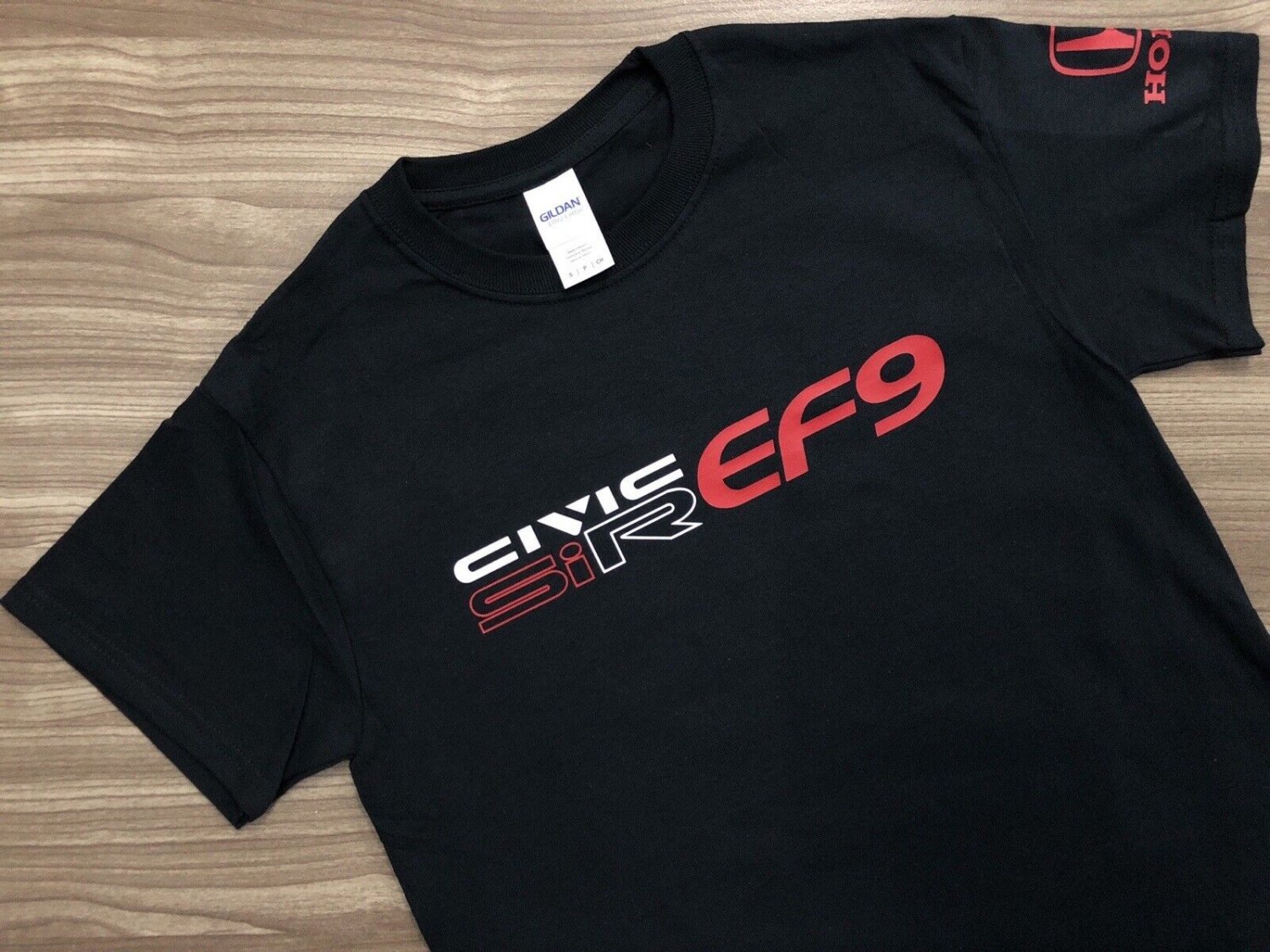 Civic EF9 SiR JDM Car Rear View  Black Heavy Cotton Size S-3XL T-shirt