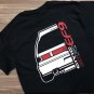 Civic EF9 SiR JDM Car Rear View  Black Heavy Cotton Size S-3XL T-shirt