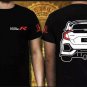 Civic FK8R Front & Rear View Black Heavy Cotton Size S-3XL T-shirt