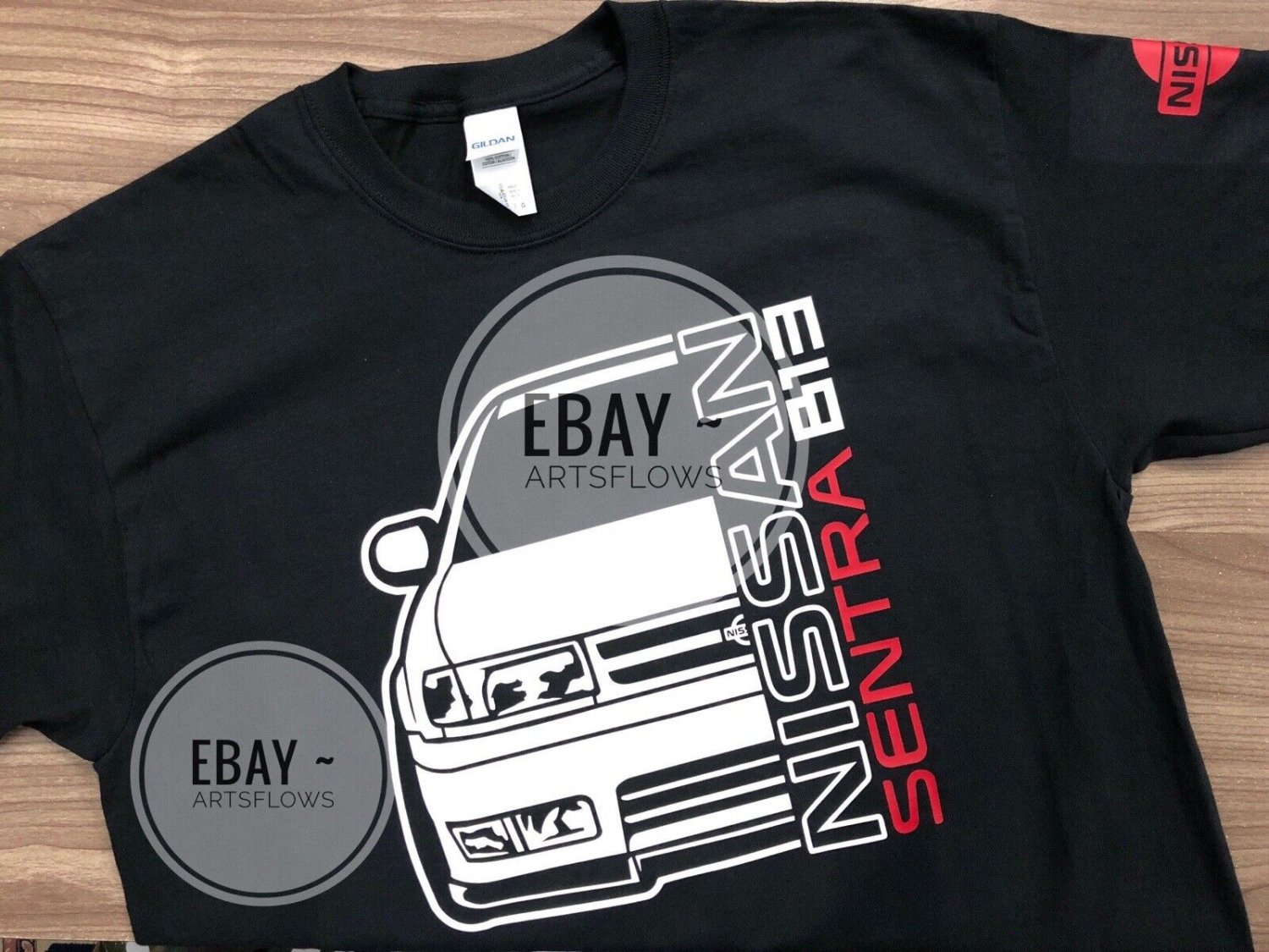 Ni san Sentra B13 JDM Car Wheels Black Heavy Cotton Size S-3XL T-shirt