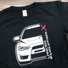 Mitsubshi Lancer Evolution X Car JDM Black Heavy Cotton Size S-3XL T-shirt