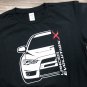 Mitsubshi Lancer Evolution X Car JDM Black Heavy Cotton Size S-3XL T-shirt