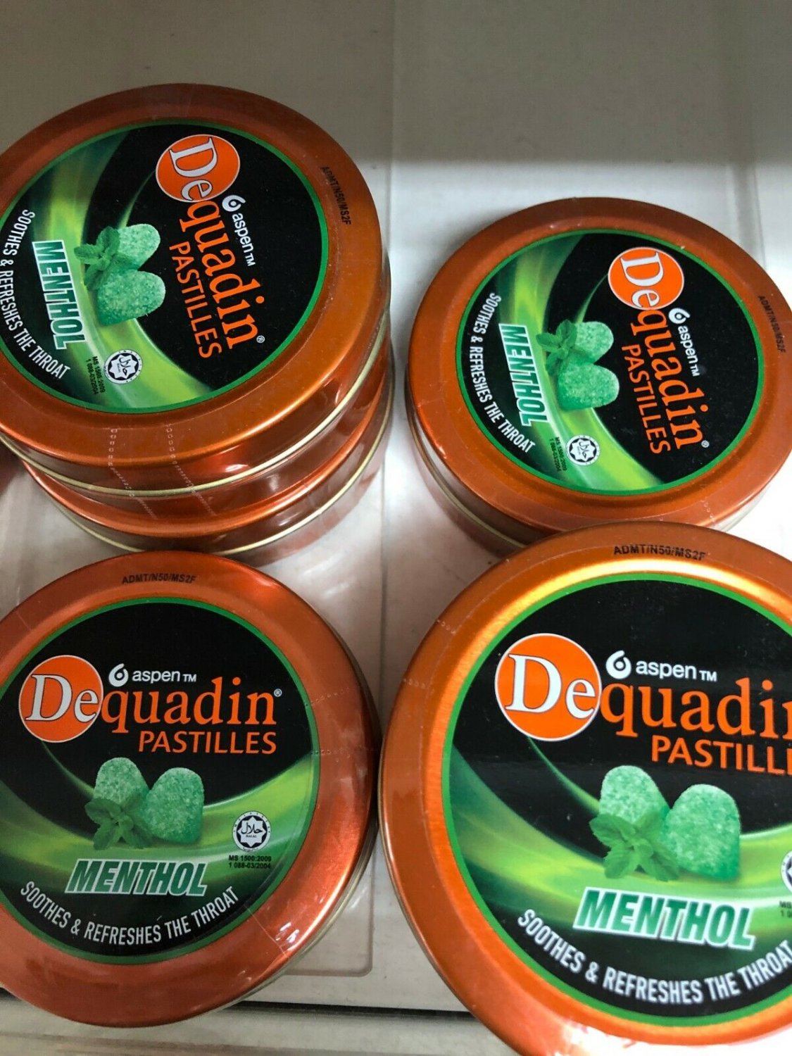 Dequadin Pastilles Soothes Refresh The Throat Relieve Lemon,Menthol,Strong 50g