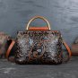 Retro Embossed Handbag Female Temperament First Layer Cowhide One-Shoulder Messenger Bag