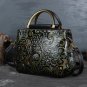 Retro Embossed Handbag Female Temperament First Layer Cowhide One-Shoulder Messenger Bag